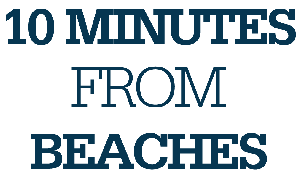 10 minutes from beaches