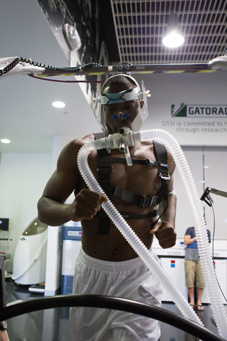 Miami Heat star Dwyane Wade came to IMG Academy to go through a sweat test at the new Gatorade Sports Science Institute Miami Heat star Dwyane Wade came to IMG Academy to go through a sweat test at the new Gatorade Sports Science Institute