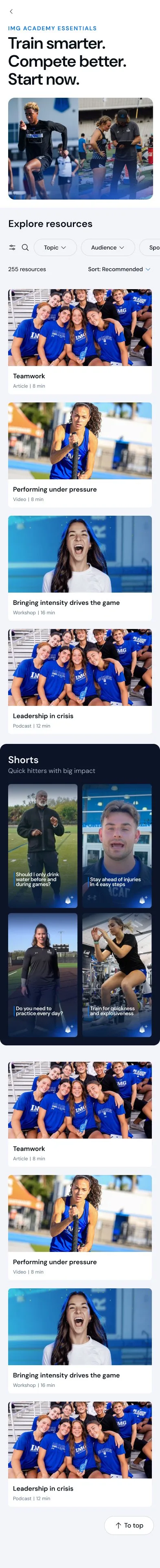 IMG Academy+ Essentials app
