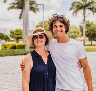 A mother and her son on the IMG Academy campus