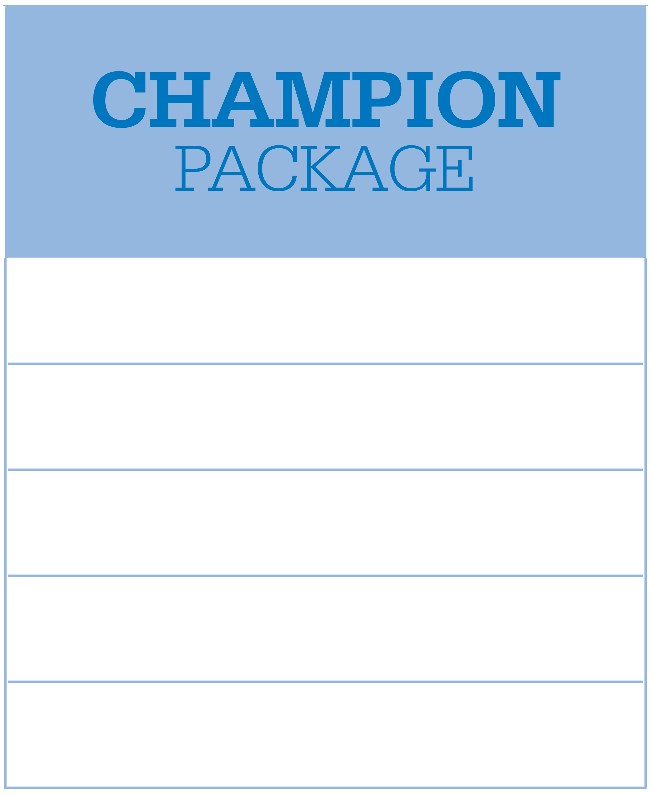 The Champion Package at IMG Academy includes sport facilities use, accommodations, performance sessions, on-campus dining, and transportation services.