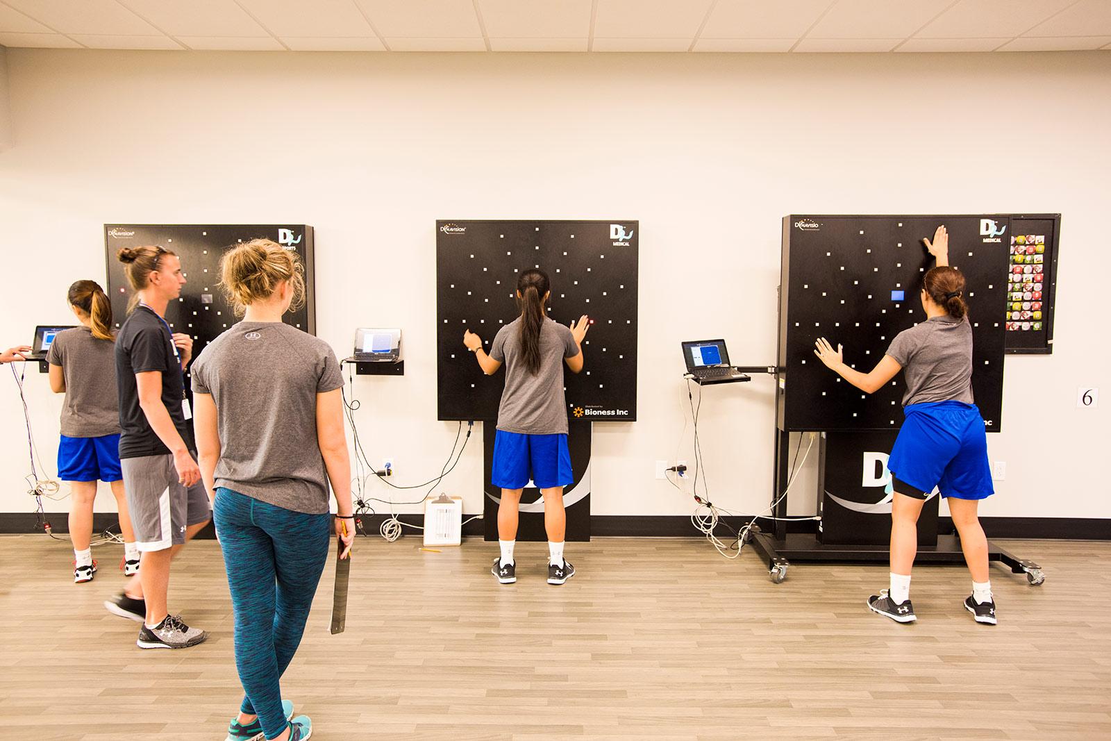 Players use vision training equipment at IMG Academy | IMGAcademy.com