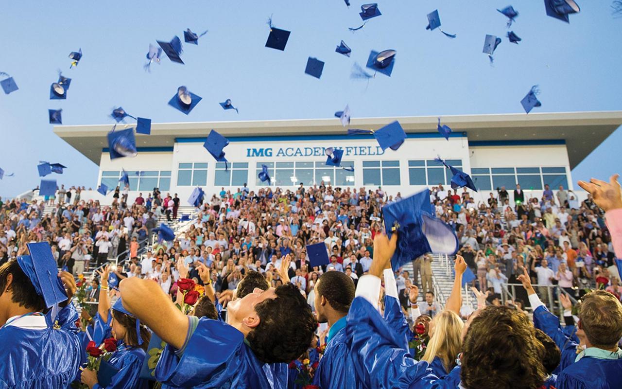 IMG Academy Students Cheering at Graduation