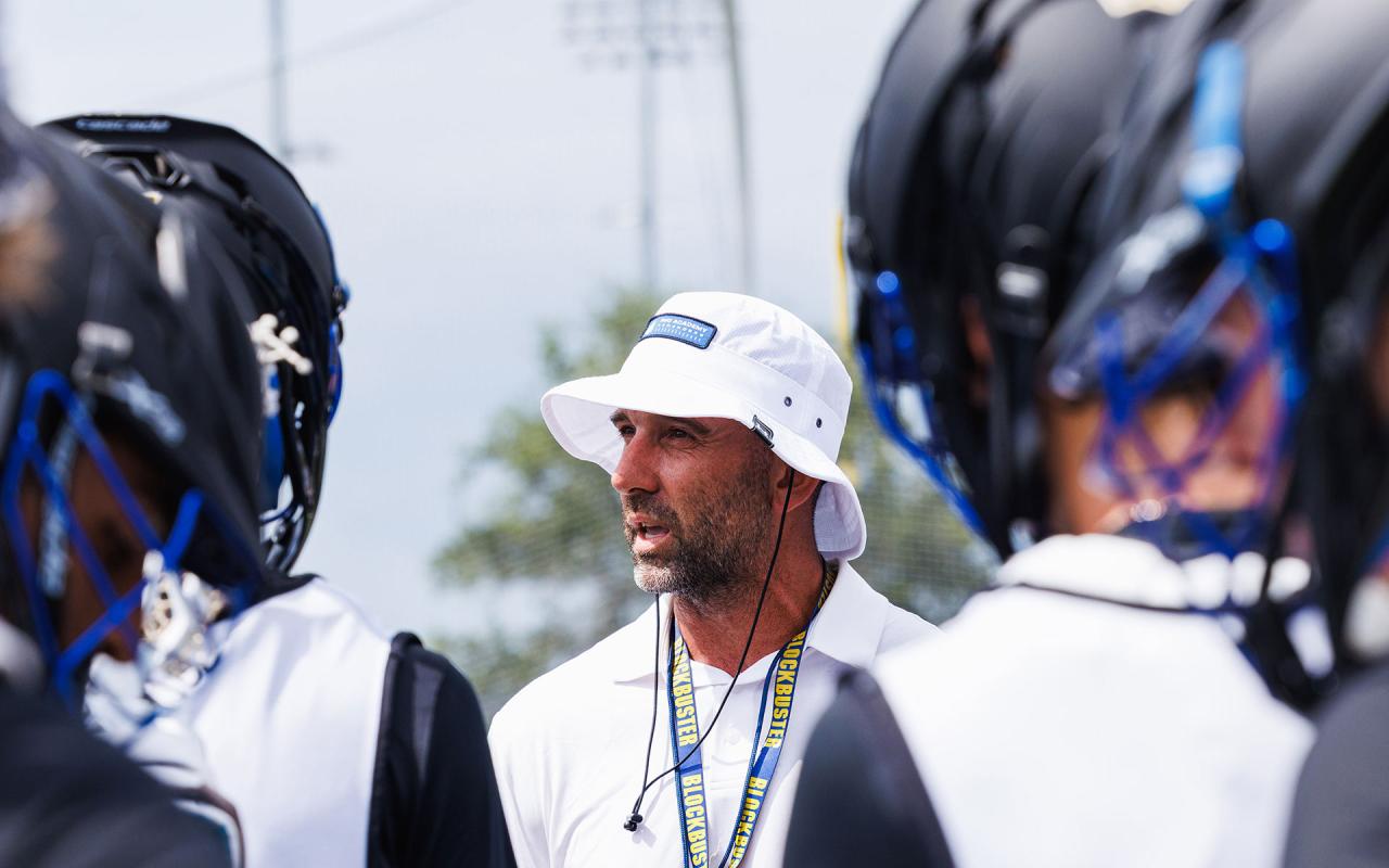 lacrosse players and coach