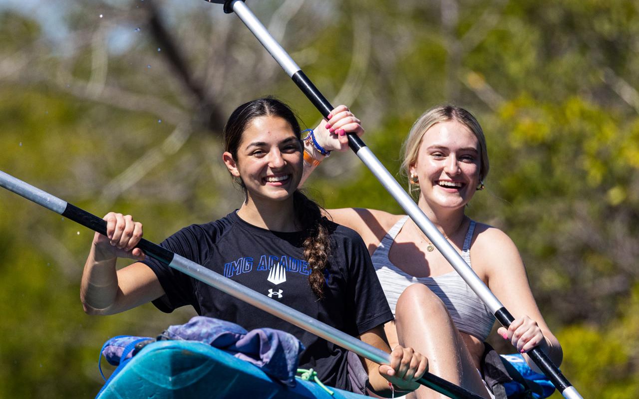 Student Athletes on a Kayak